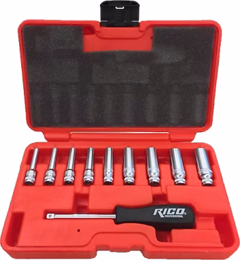 10 Parça 1/4” 6 Köşe Uzun Lokma Seti 4 - 13 mm