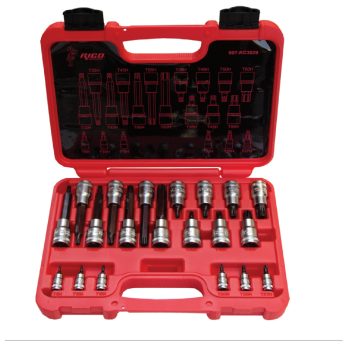 20 Parça 1/4” & 1/2” Lokmalı Torx Bıts Uç Seti Delikli