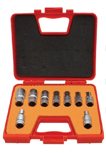 9 Parça 1/2” İç Torx E Lokma Seti Kısa