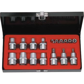 18 Parça 1/4” - 1/2” İç Torx ve Lokmalı Torx Bıts Uç Seti