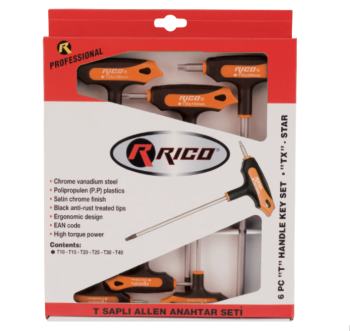 6PC T Tip Torx Allen