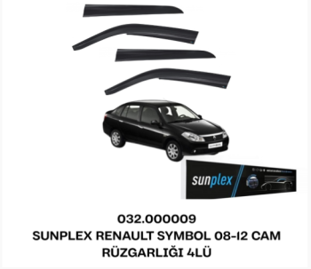 SUNPLEX RENAULT SYMBOL 08-12 CAM RÜZGARLIĞI 4LÜ